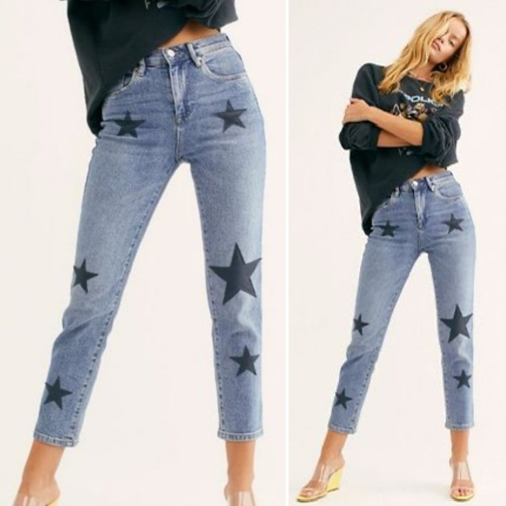 BlankNYC  Black Star Patch High Rise Crop Jean